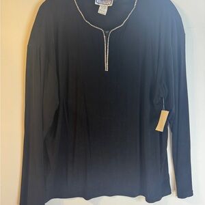 Luxurious Black Beaded Blouse